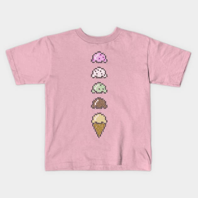 Delicious dessert Pixel icecream Kids T-Shirt by Orloff-Tees